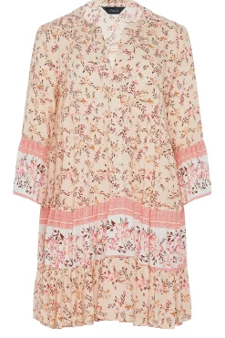 M&Co Womens M&Co Orange Floral Print Tiered Swing Dress