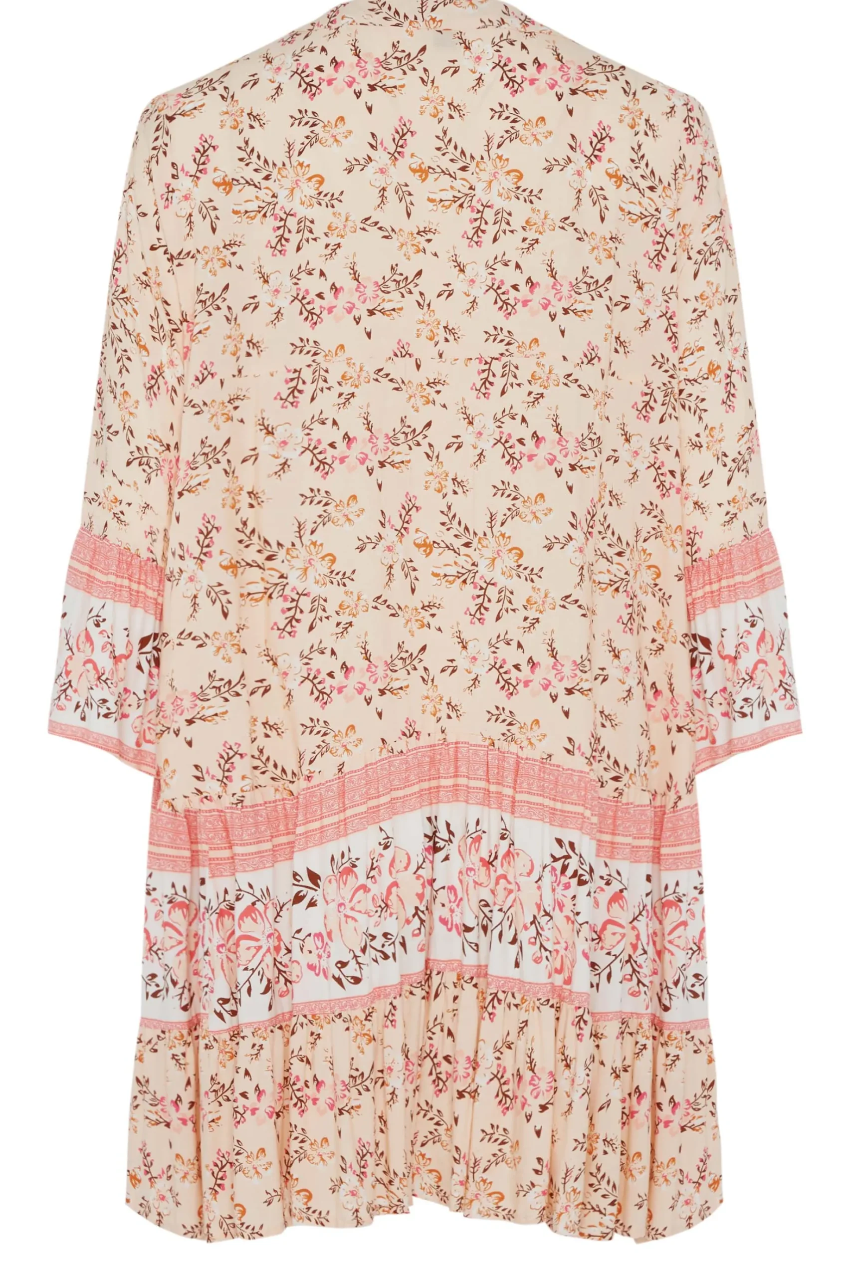 M&Co Womens M&Co Orange Floral Print Tiered Swing Dress