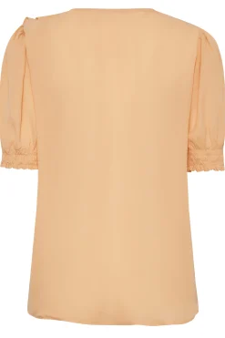 M&Co Womens M&Co Orange Frill Front Blouse
