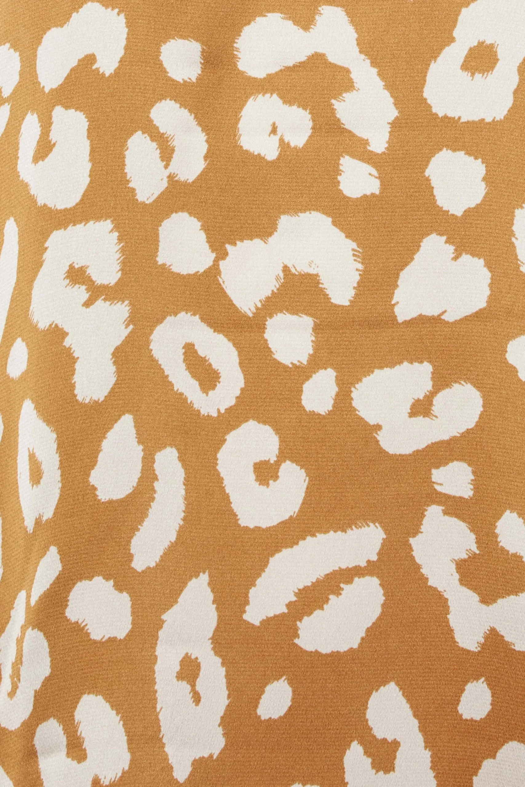M&Co Womens M&Co Orange Leopard Print High Neck Satin Blouse