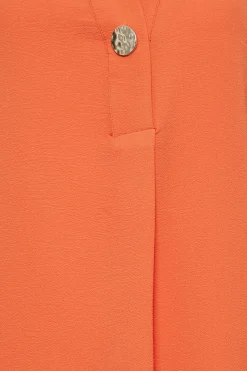 M&Co Womens M&Co Orange Long Sleeve Button Blouse