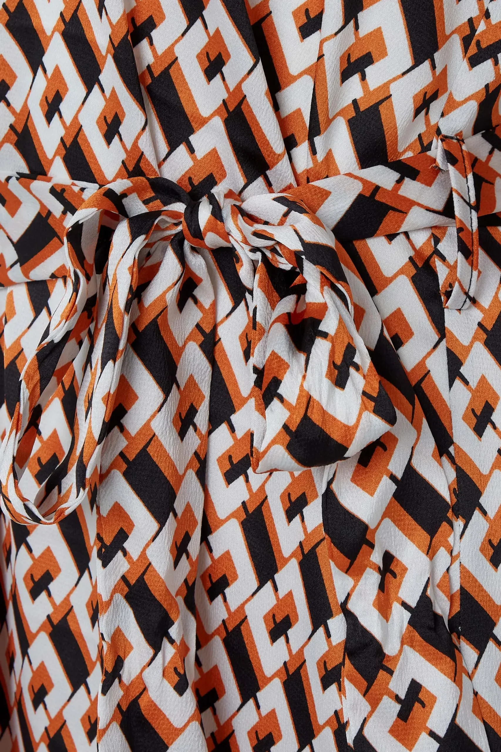M&Co Womens M&Co Orange Satin Geometric Print Tunic Dress