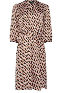 M&Co Womens M&Co Orange Satin Geometric Print Tunic Dress