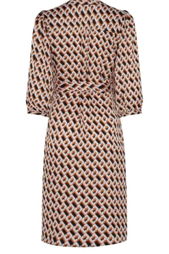 M&Co Womens M&Co Orange Satin Geometric Print Tunic Dress