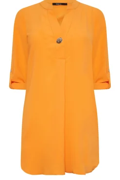 M&Co Womens M&Co Orange Statement Button Tab Sleeve Shirt