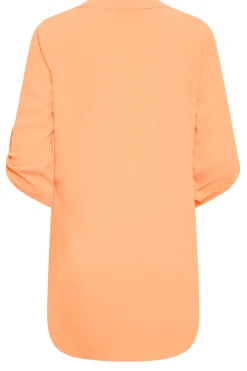 M&Co Womens M&Co Orange Statement Button Tab Sleeve Shirt