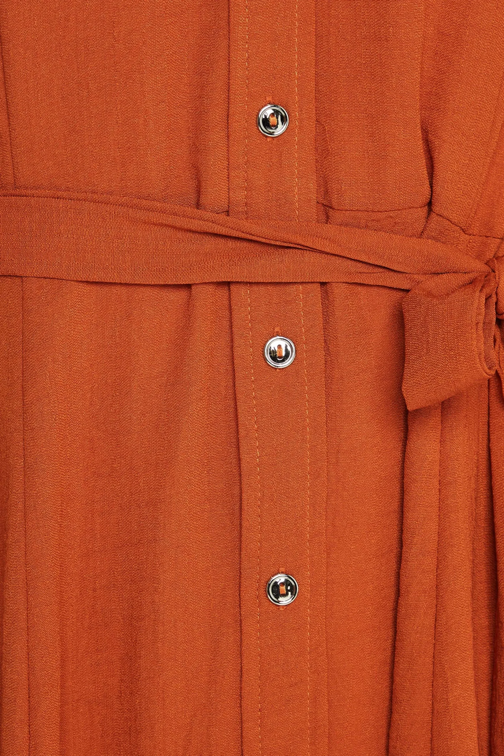 M&Co Womens M&Co Orange Tie Waist Button Through Shirt Dress