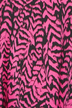 M&Co Womens M&Co Pink Animal Print Halterneck Blouse
