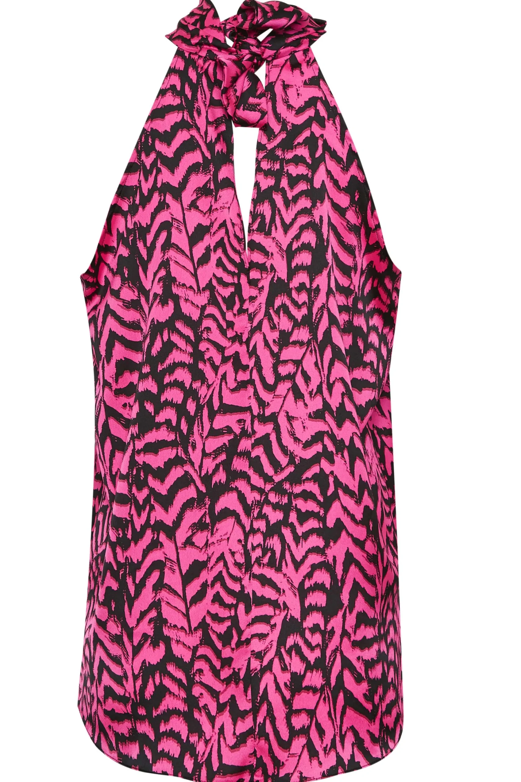 M&Co Womens M&Co Pink Animal Print Halterneck Blouse
