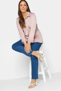 M&Co Womens M&Co Pink Button Through Tunic Shirt