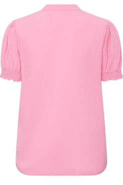 M&Co Womens M&Co Pink Check Frill Blouse