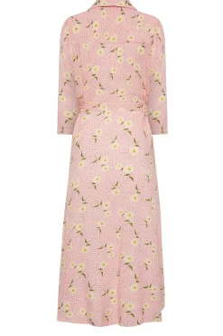 M&Co Womens M&Co Pink Ditsy Floral Midi Shirt Dress