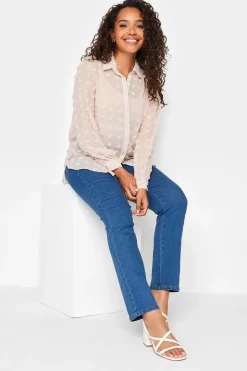 M&Co Womens M&Co Pink Dobby Spot Shirt