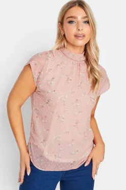 M&Co Womens M&Co Pink Floral Print Blouse