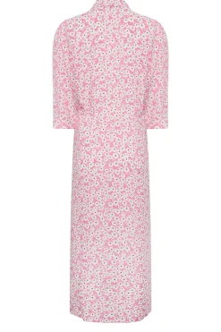 M&Co Womens M&Co Pink Floral Print Midi Shirt Dress