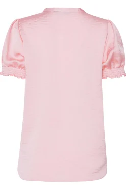 M&Co Womens M&Co Pink Frill Satin Blouse