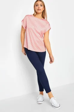 M&Co Womens M&Co Pink Geometric Print Blouse