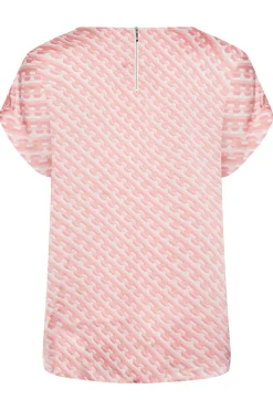 M&Co Womens M&Co Pink Geometric Print Blouse