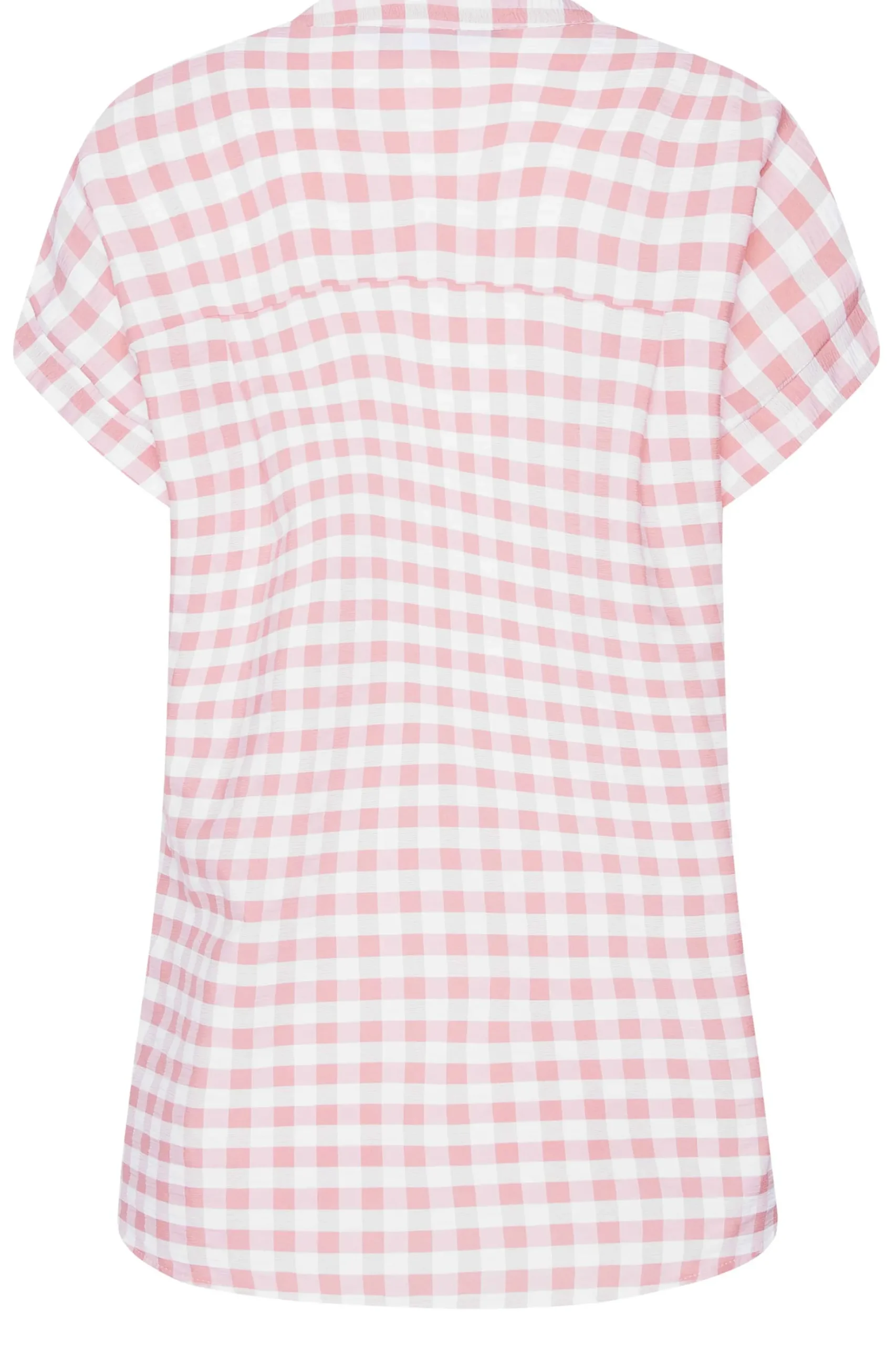 M&Co Womens M&Co Pink Gingham Short Sleeve Shirt
