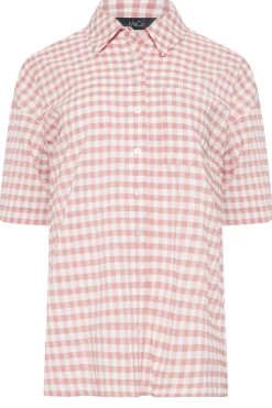 M&Co Womens M&Co Pink Gingham Print Shirt