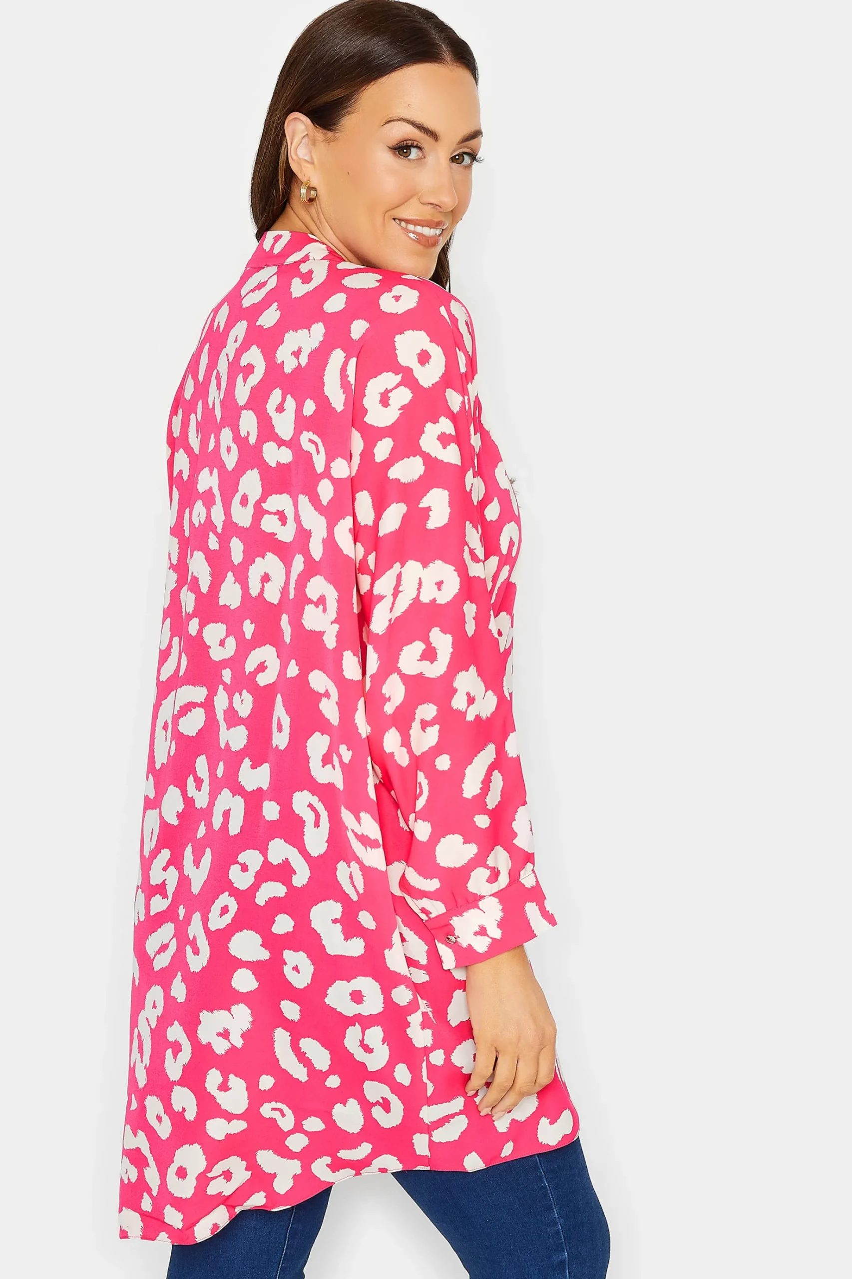 M&Co Womens M&Co Pink Leopard Print Blouse