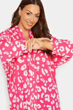 M&Co Womens M&Co Pink Leopard Print Blouse