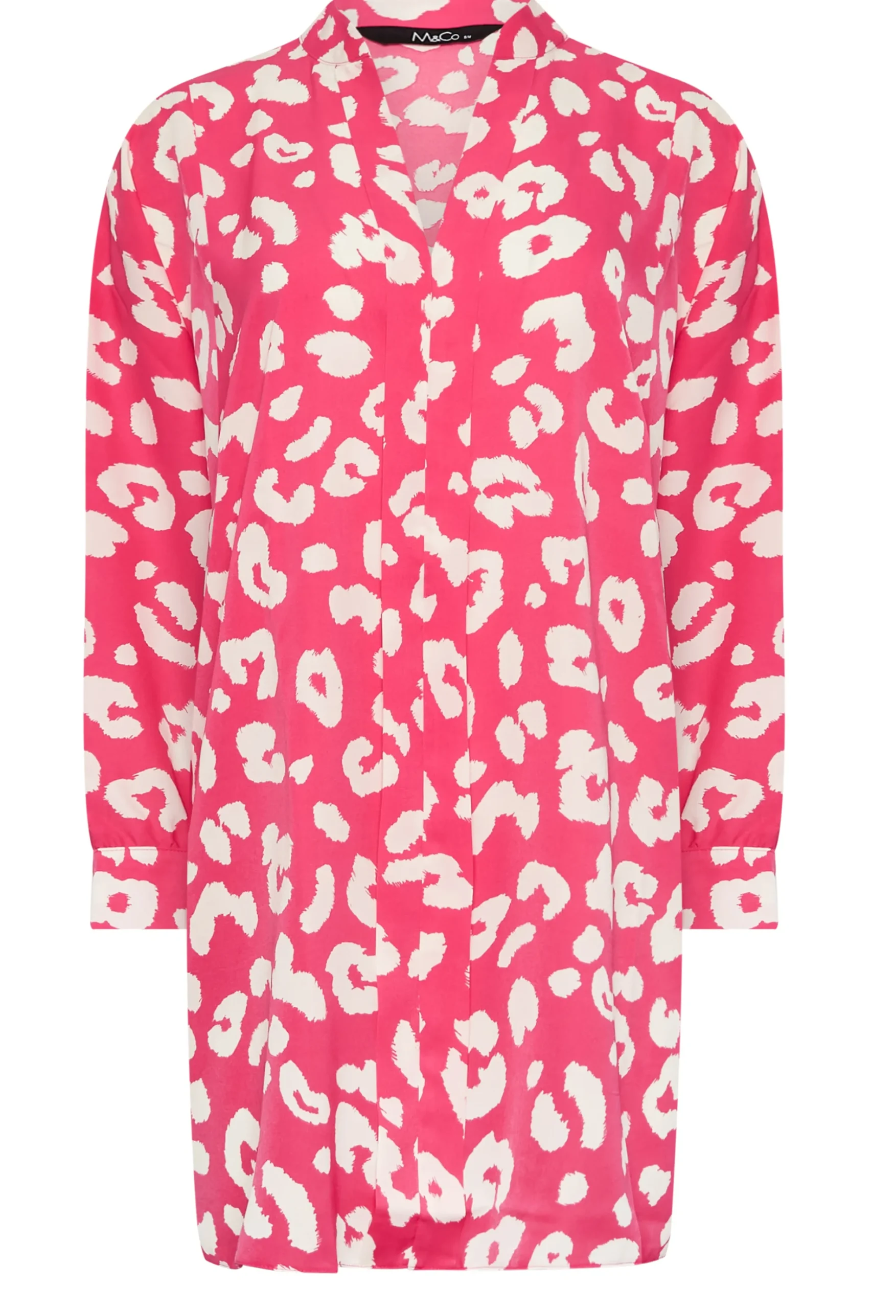 M&Co Womens M&Co Pink Leopard Print Blouse