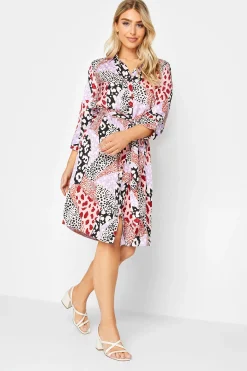 M&Co Womens M&Co Pink Mixed Animal Print Shirt Dress