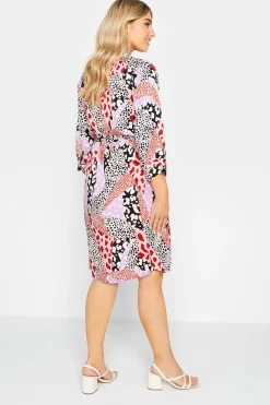 M&Co Womens M&Co Pink Mixed Animal Print Shirt Dress