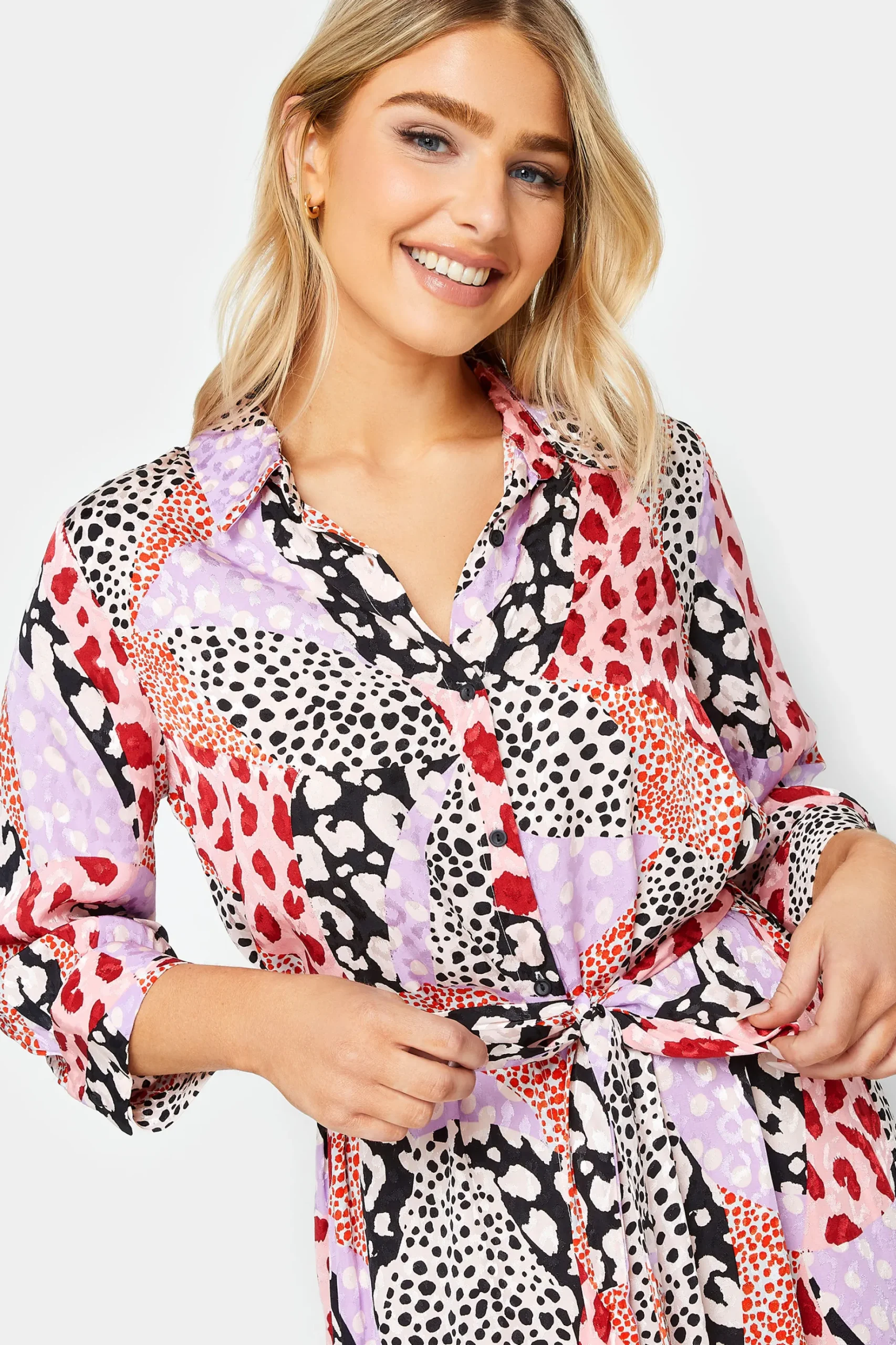 M&Co Womens M&Co Pink Mixed Animal Print Shirt Dress