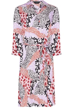 M&Co Womens M&Co Pink Mixed Animal Print Shirt Dress