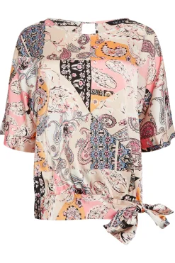 M&Co Womens M&Co Pink Paisley Print Short Sleeve Blouse