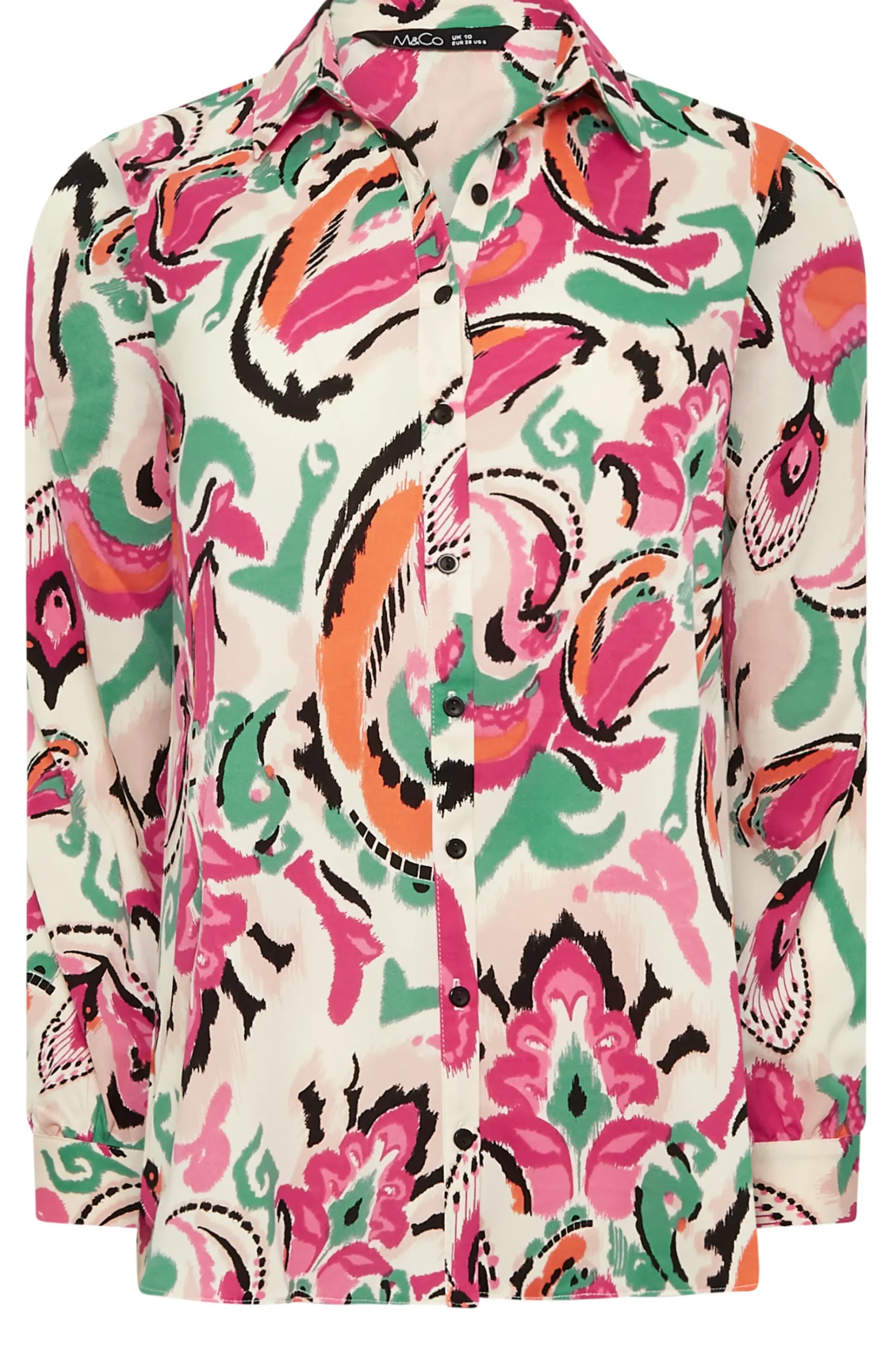 M&Co Womens M&Co Pink Paisley Print Long Sleeve Shirt