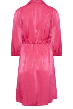 M&Co Womens M&Co Pink Satin Wrap Dress