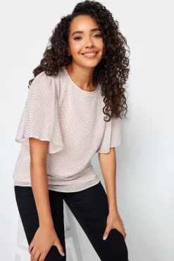 M&Co Womens M&Co Pink Spot Print Blouse