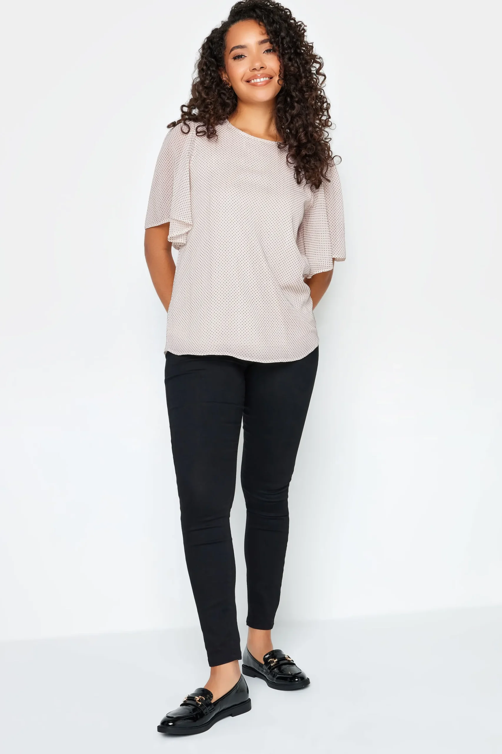 M&Co Womens M&Co Pink Spot Print Blouse