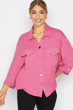 M&Co Womens M&Co Pink Statement Button Shirt