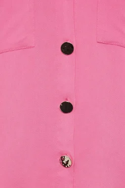 M&Co Womens M&Co Pink Statement Button Shirt