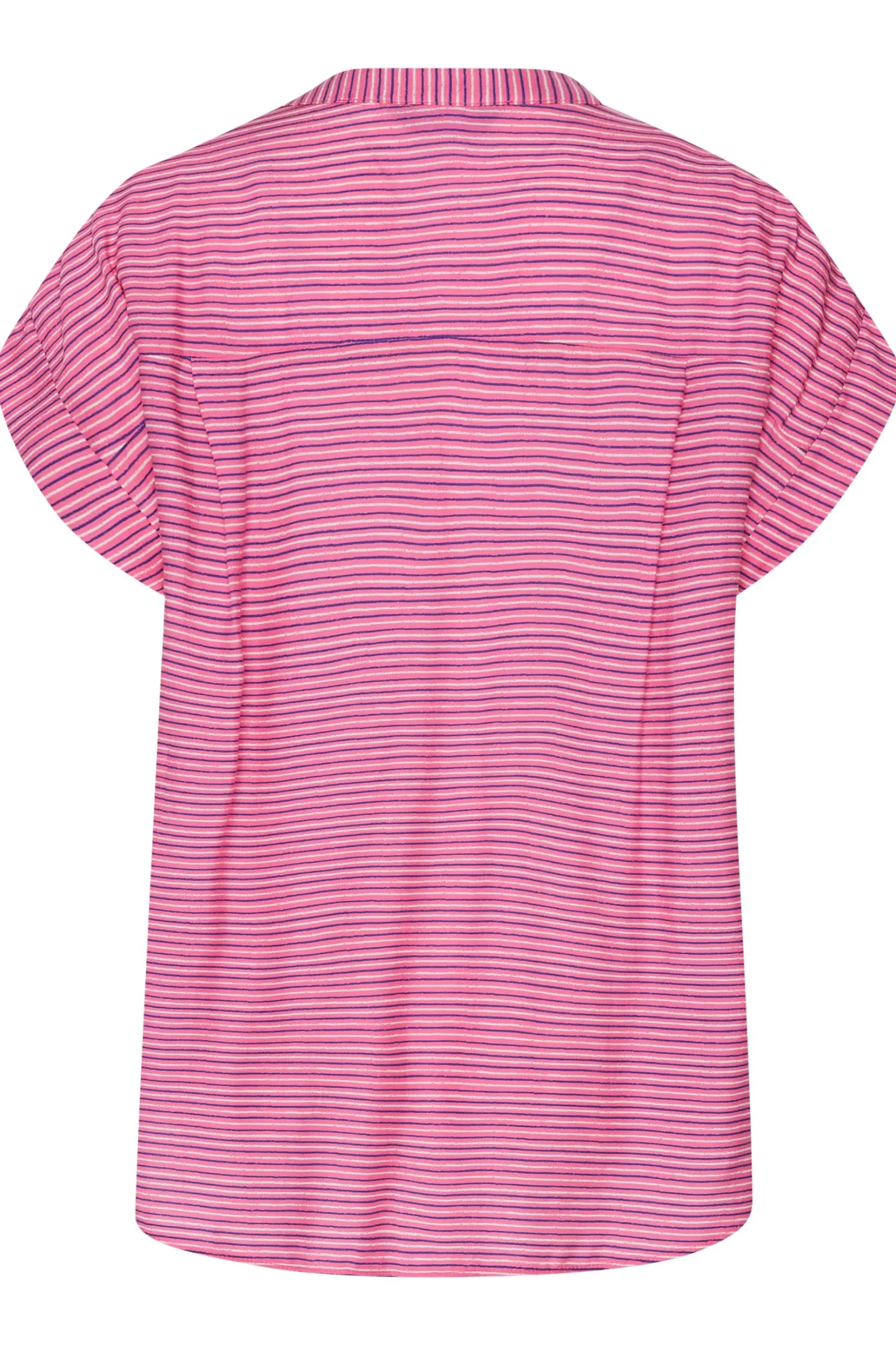 M&Co Womens M&Co Pink Stripe Grown On Sleeve Top
