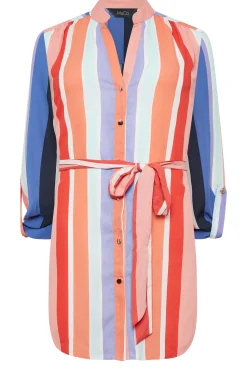 M&Co Womens M&Co Pink Stripe Tie Waist Blouse