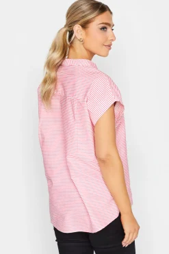 M&Co Womens M&Co Pink Stripe Print Shirt