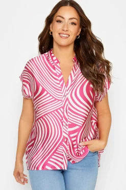 M&Co Womens M&Co Pink Swirl Print Shirt