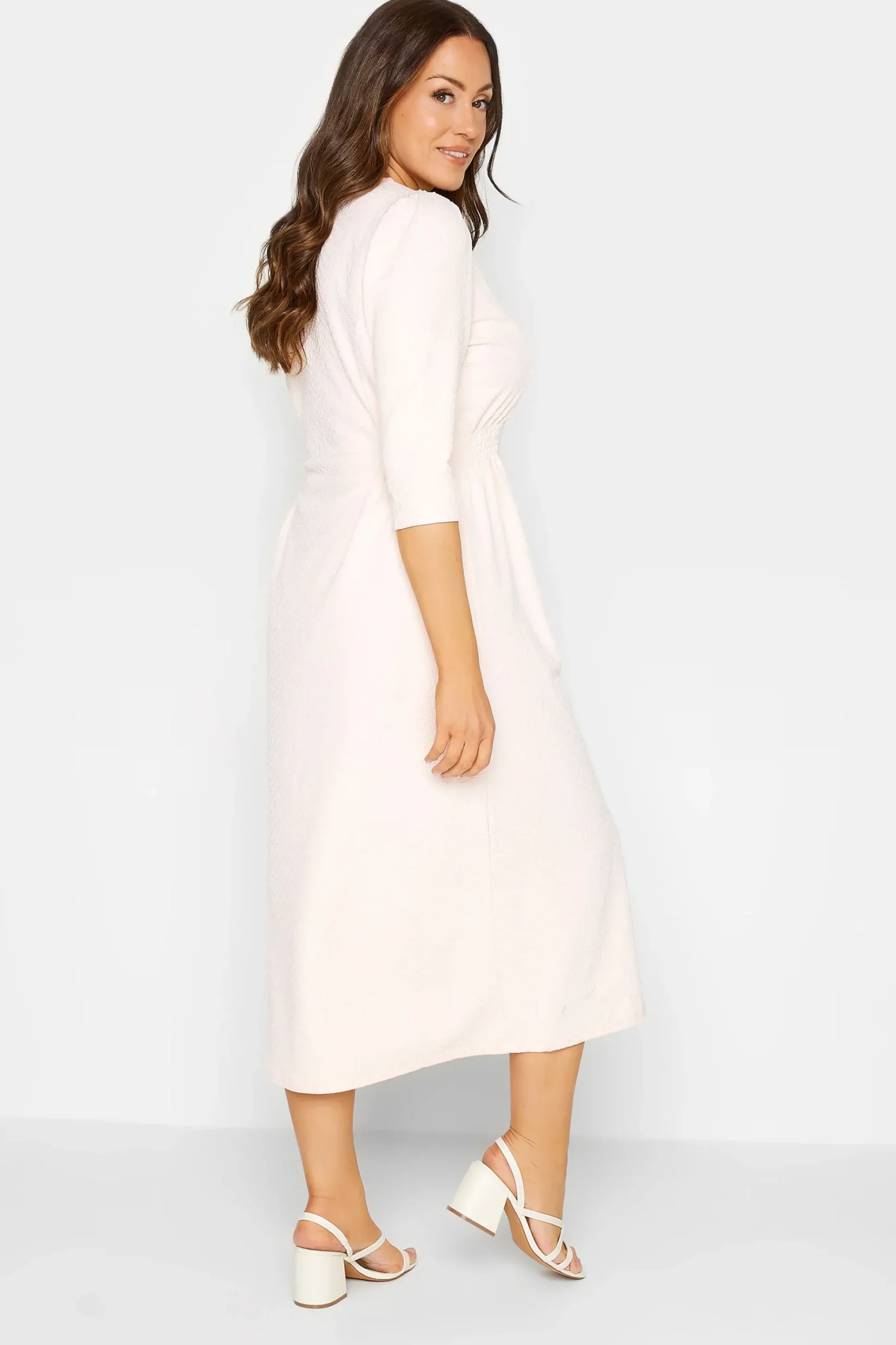 M&Co Womens M&Co Pink Textured Button Through Dress