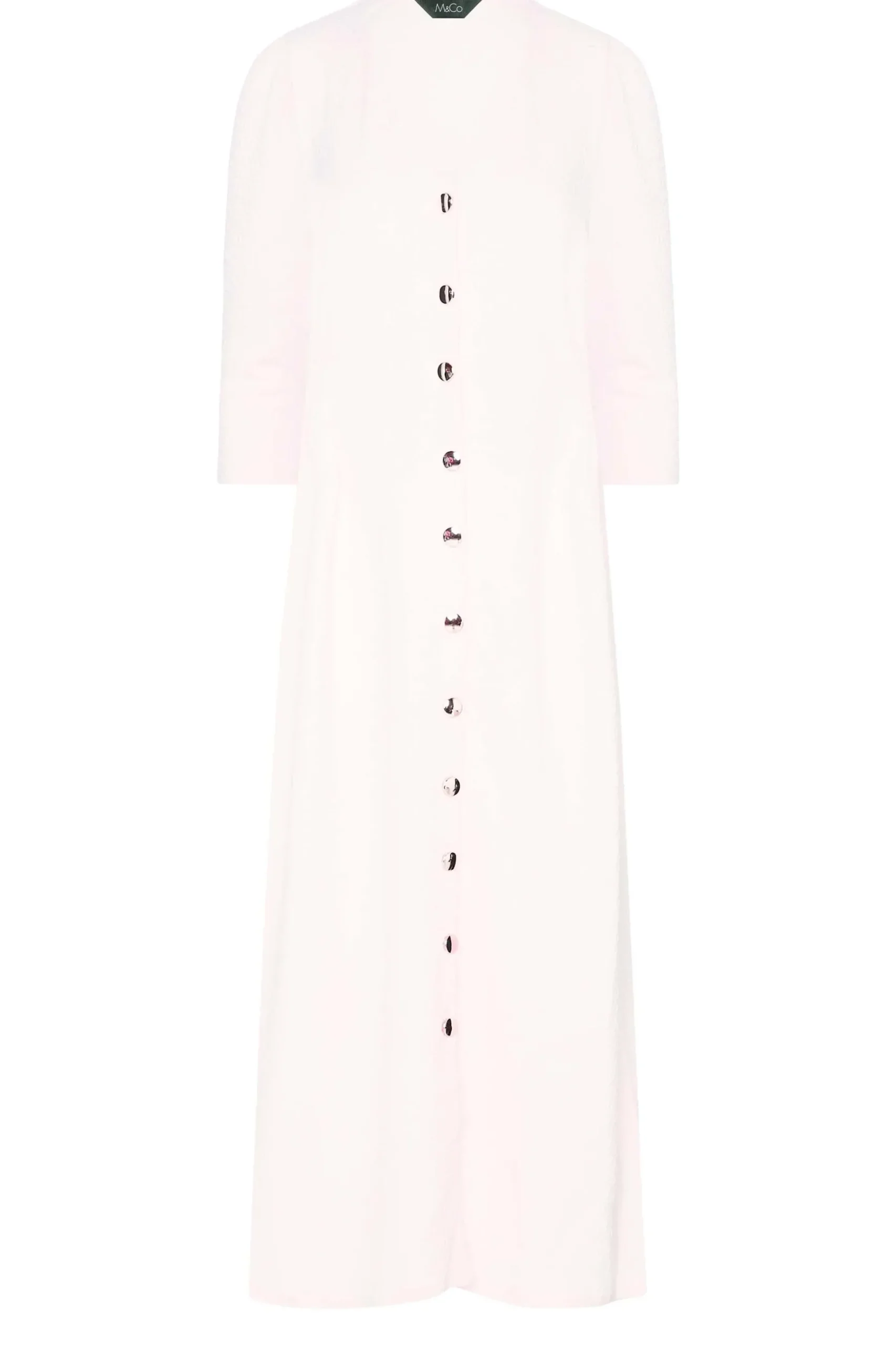 M&Co Womens M&Co Pink Textured Button Through Dress