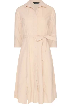 M&Co Womens M&Co Pink Tie Waist Shirt Dress