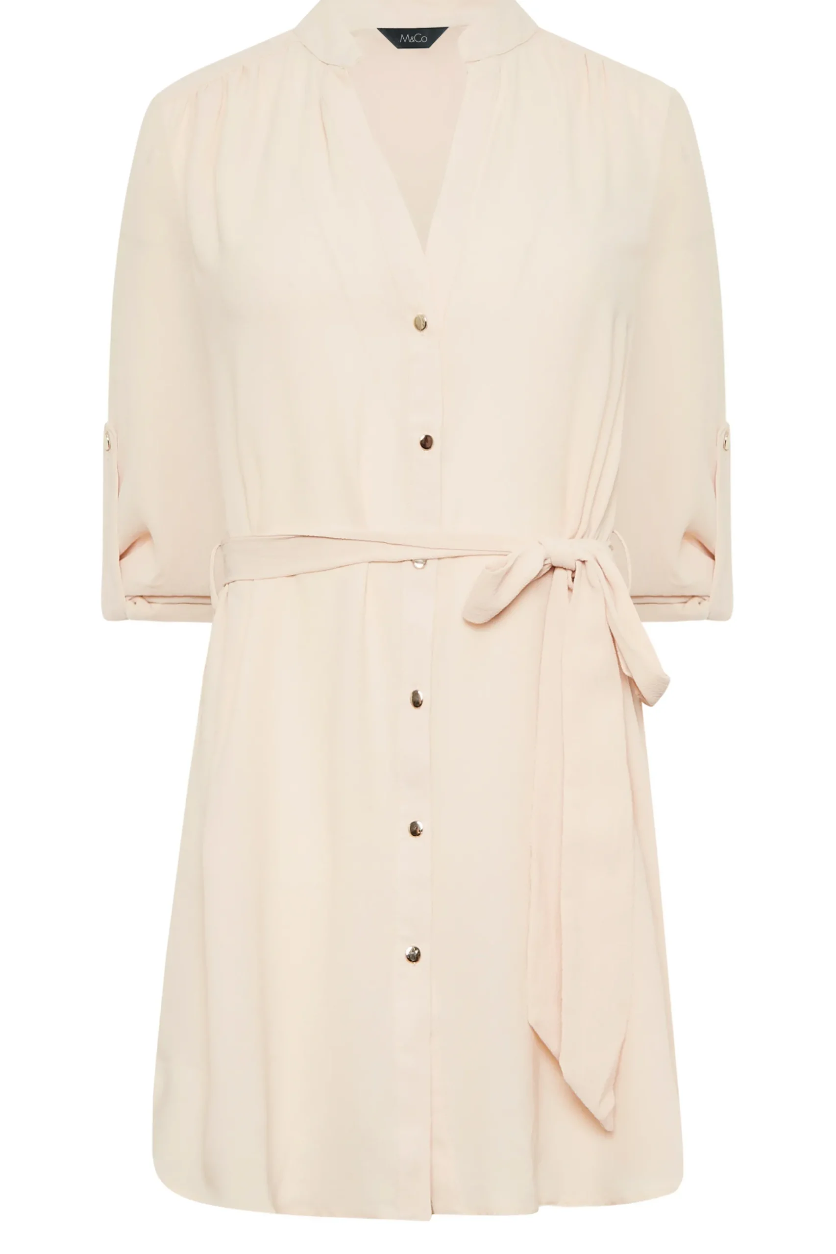 M&Co Womens M&Co Pink Tie Waist Blouse