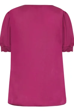 M&Co Womens M&Co Purple Frill Front Blouse
