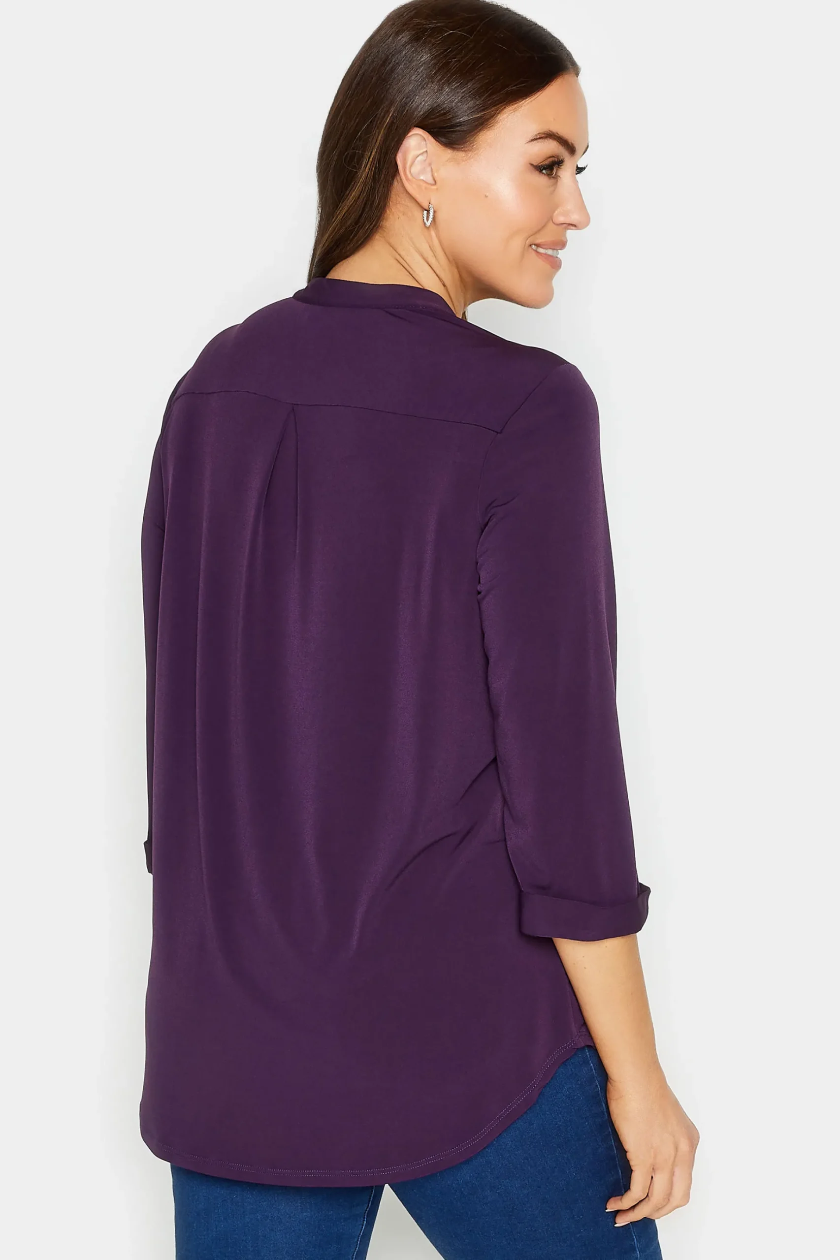 M&Co Womens M&Co Purple Half Placket Shirt