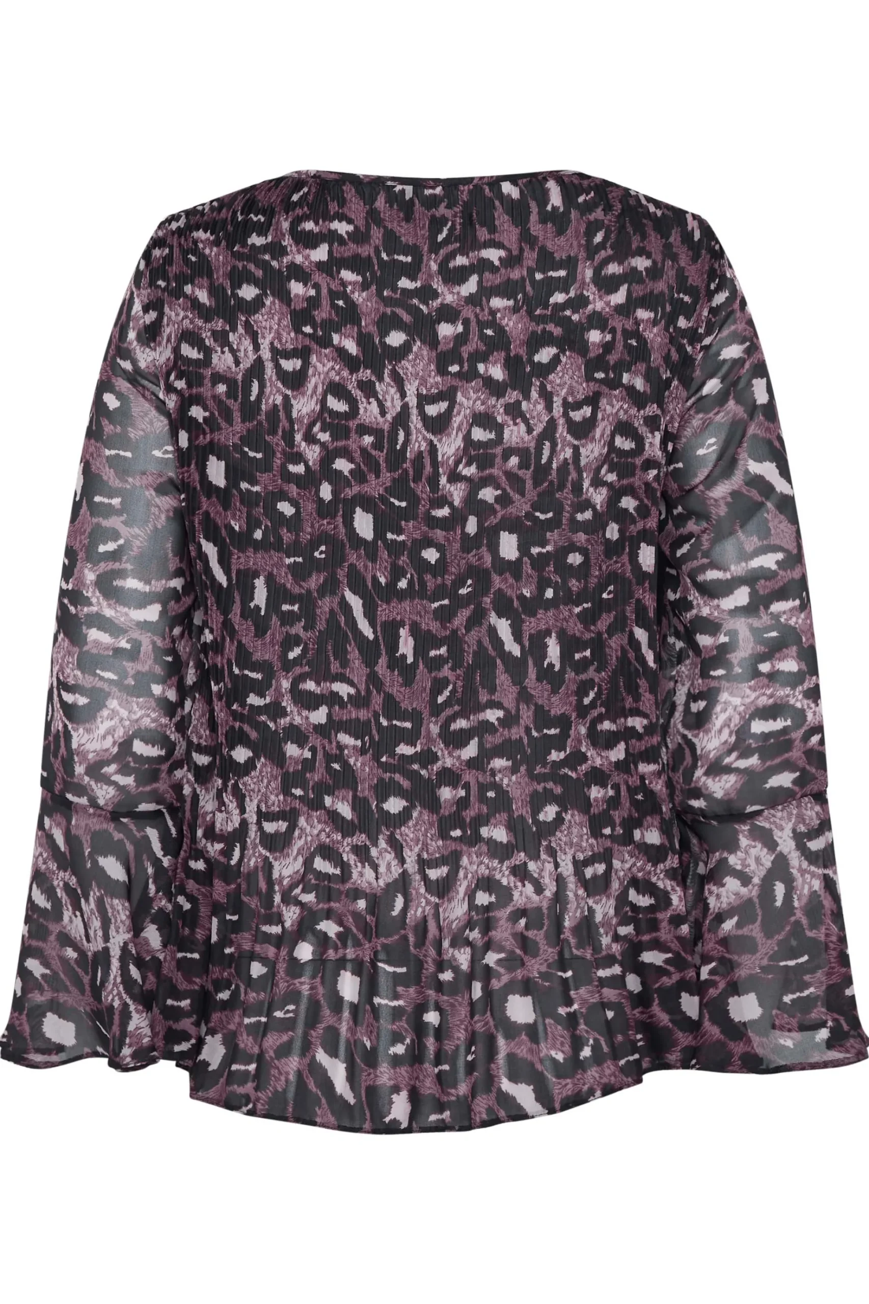 M&Co Womens M&Co Purple Leopard Print Pleat Blouse