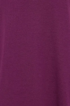 M&Co Womens M&Co Purple Long Sleeve Cotton Blend Top